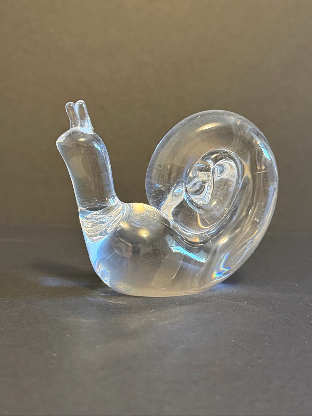 Vintage 1970s Signed Steuben Clear Crystal Snail “Hand Cooler” Collection